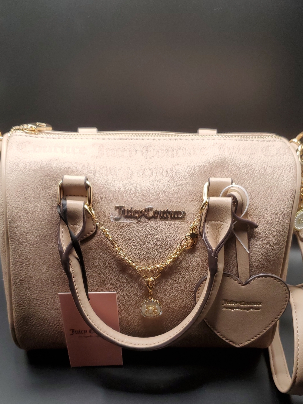 Juicy Couture Blush Pink Satchel with Heart Charm